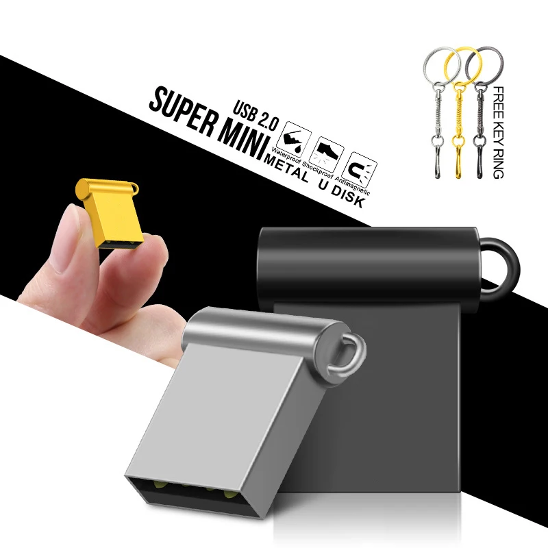 Супер мини usb флэш накопитель 64 ГБ 32 128 Флешка 16 8 металлическая ручка флеш карта