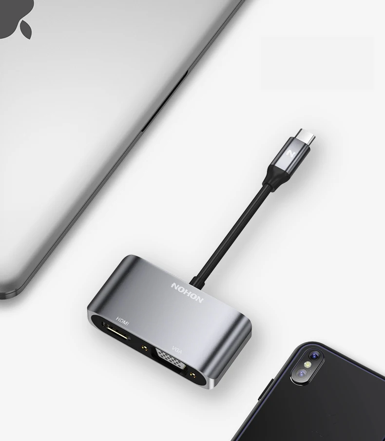 Nohon USB Type C HUB to HDMI VGA Adapter for MacBook Samsung Galaxy S9 Note 9 Huawei P20 Pro Mate 20 X Pro Laptop Type-C USB HUB Details (12)