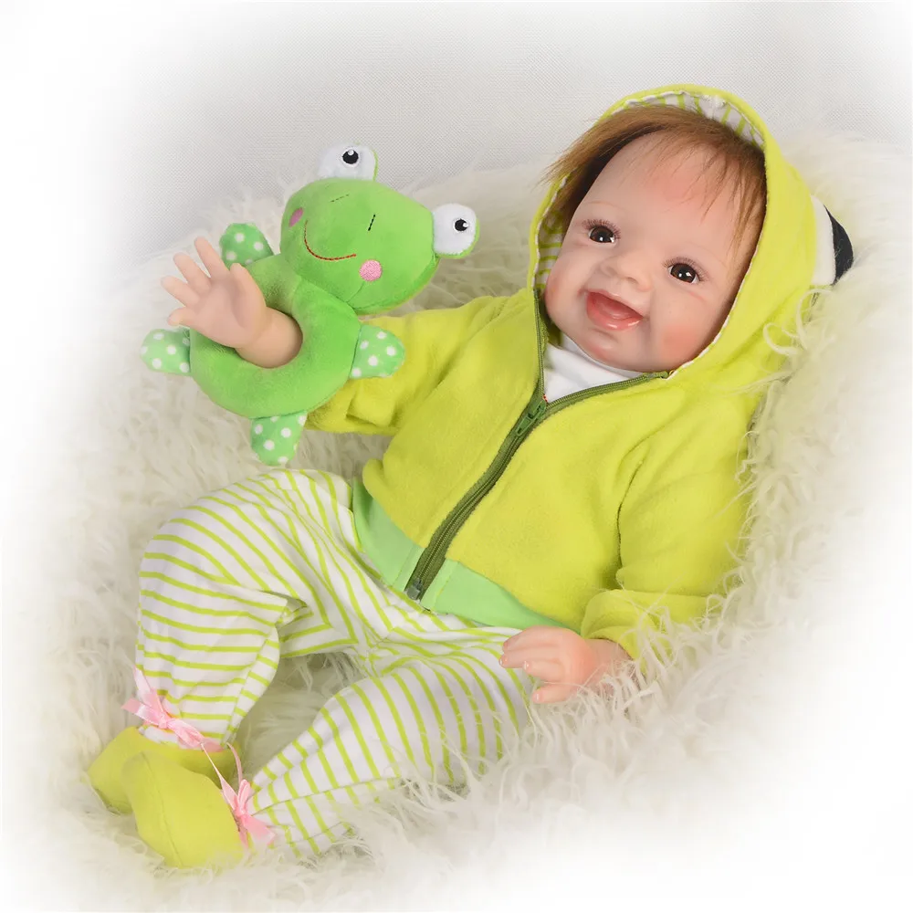 55cm Realistic Soft Silicone Reborn Baby Dolls cute boy ...