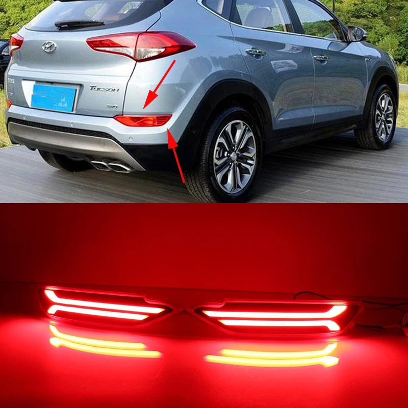 Car Flashing 1Pair For Hyundai Tucson 2015 2016 2017 2018 LED Rear Fog