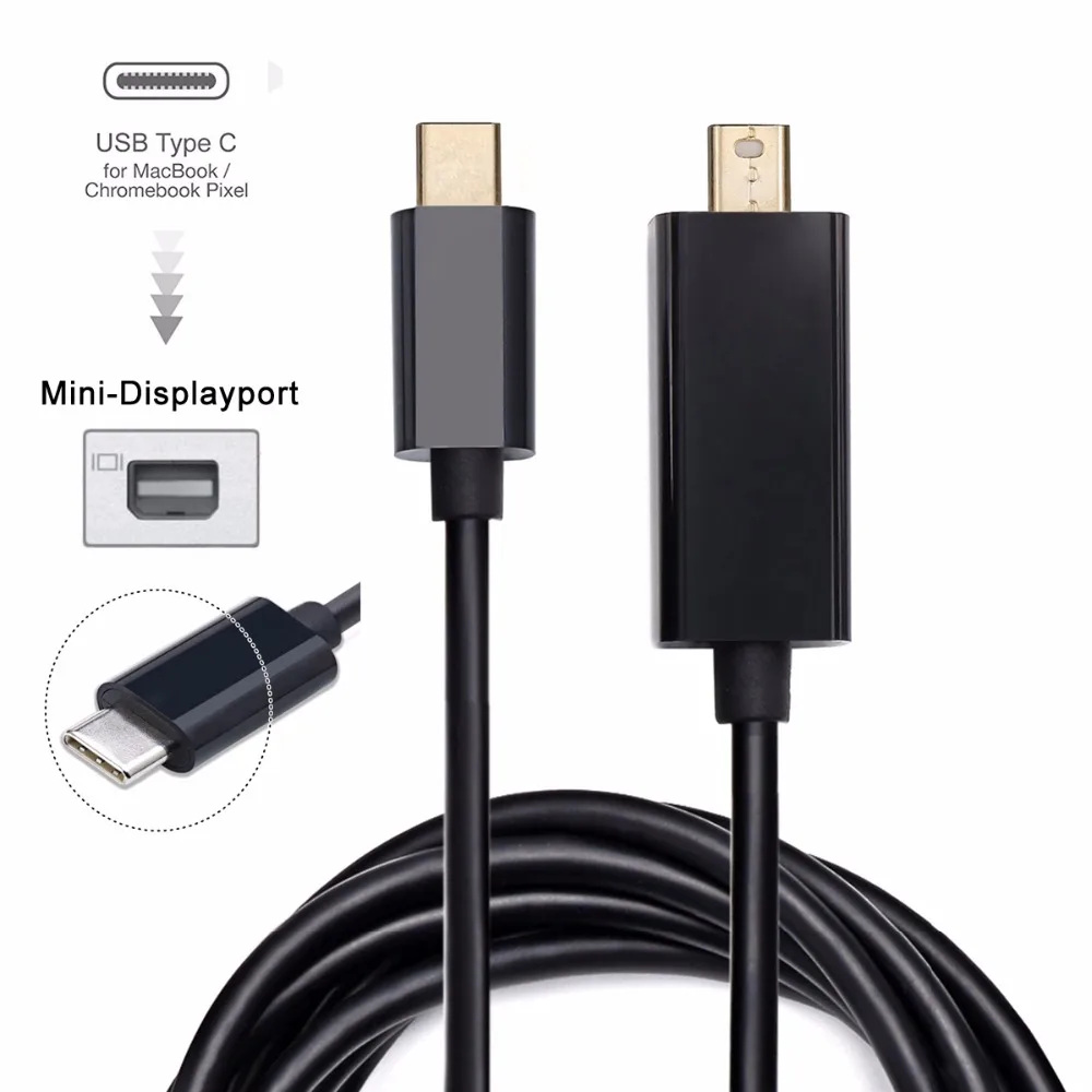 vergoldete USB 3.1 Typ-C-Buchse auf Mini-DP-Buchse unterstützt 4K @ 60 Hz unterstützt 3D-visuellen Effekt. HD-Adapter CERRXIAN USB-C auf Mini-DisplayPort-Adapter 