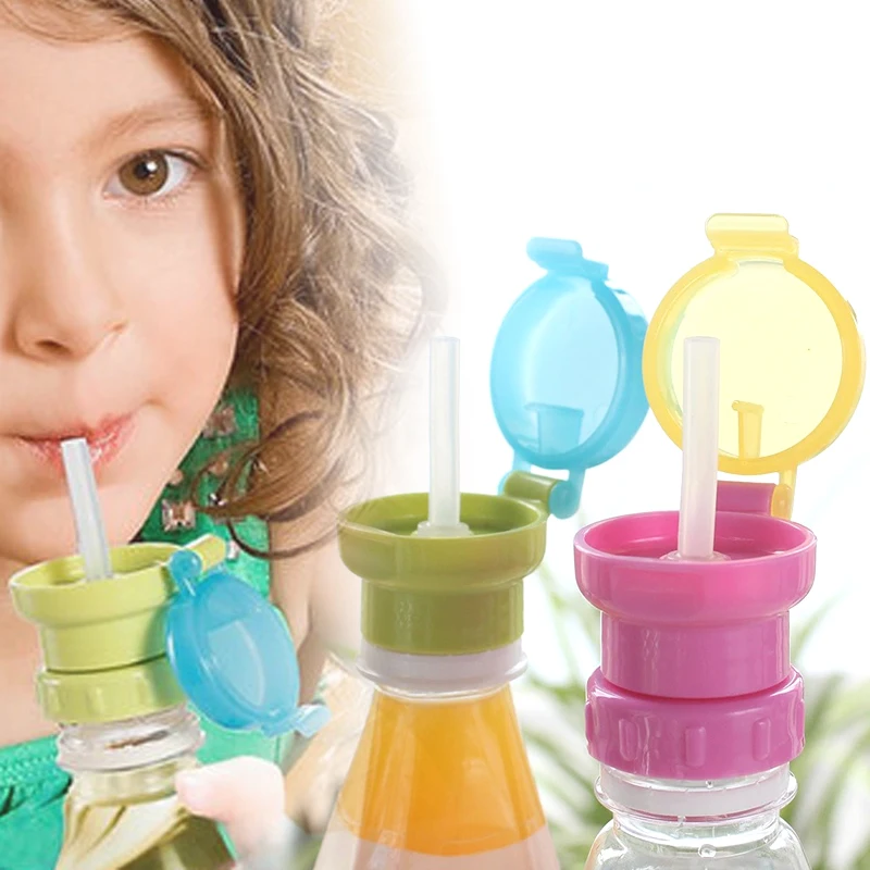 

1Pcs Children Spout Straw Spill-proof Cover Drink Bottle Portable Plastic Rose red and Green