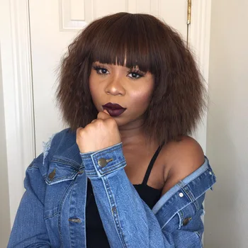 Synthetic Short Wig for Women Black Silky Strands Brown kinky Curly African American Female Wigs
Synthetic Short Wig for Women Black Silky Strands Brown kinky Curly African American Female Wigs