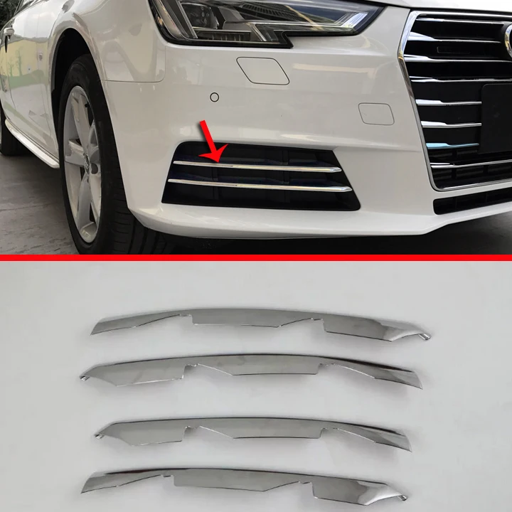 

ABS Chrome Front Fog Light Trim For Audi A4 2017 2018 Car Accessories Stickers