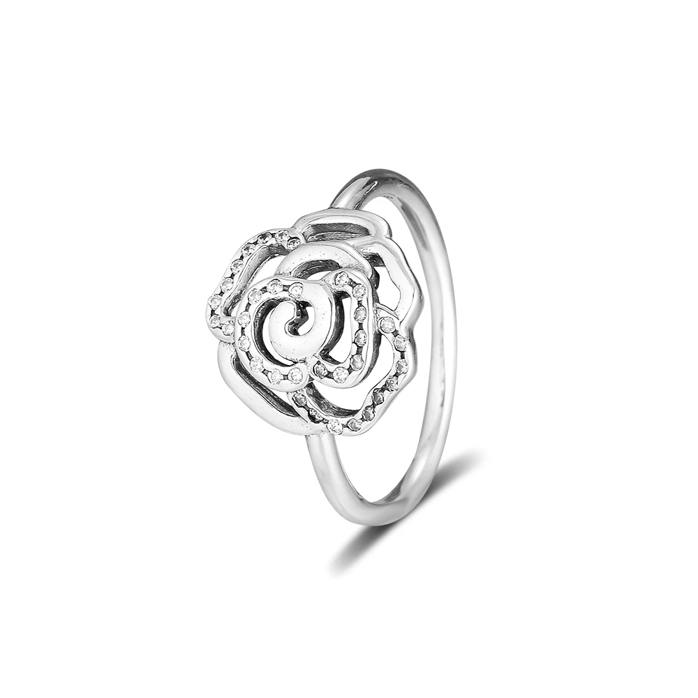 

Rose Rings 100% 925 Sterling Silver Jewelry for Women Free Shipping
