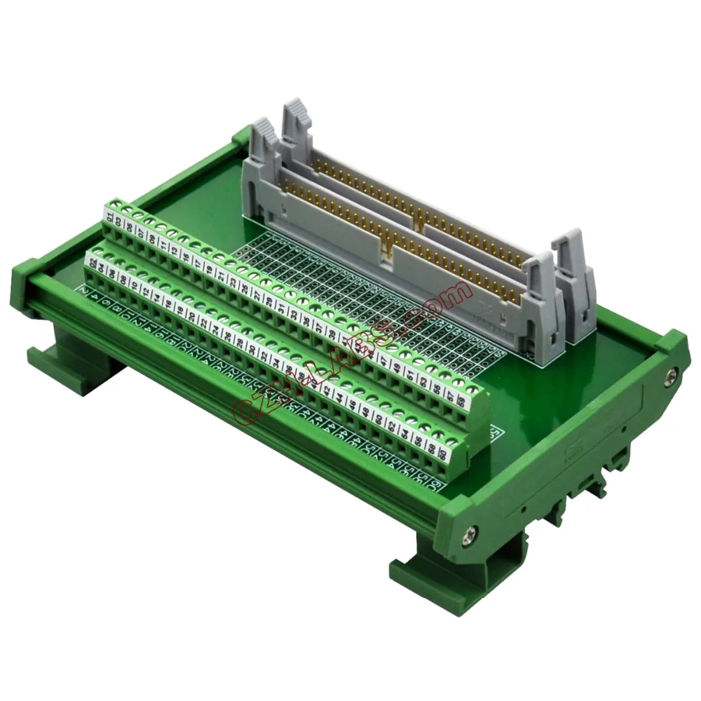 

CZH-LABS DIN Rail Mount Dual IDC60 Pitch 2.54mm Male Header Interface Module Breakout Board.