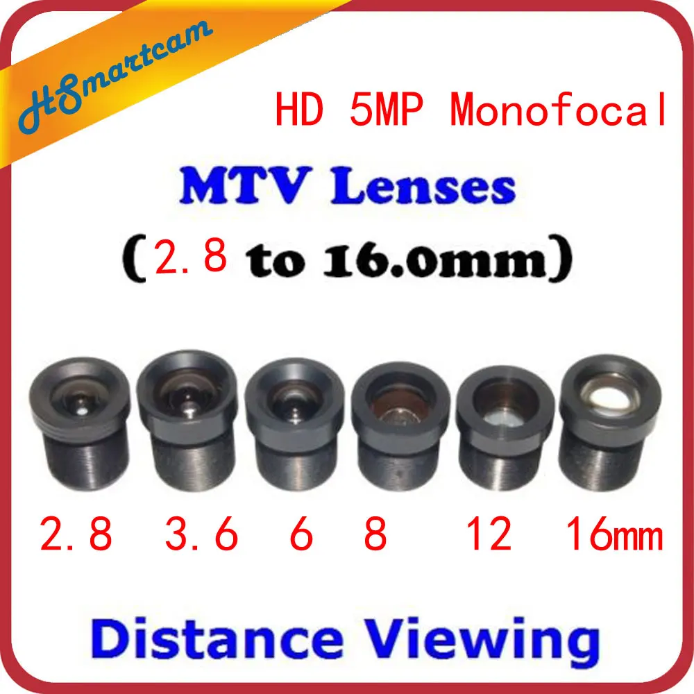  HD 1080P 5.0MP Monofocal CCTV Monofocal Board Mount M12 / MTV Lens Set for Distance (set of 6) - 32862297857