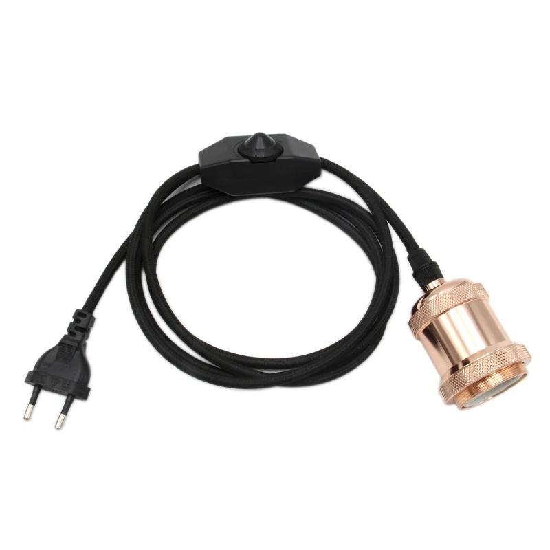 conector euro de intensidade e e27 com suporte para lâmpada retrô 2m