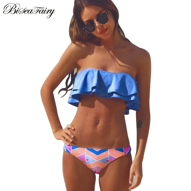 Bikinis 2016 Sexy Bandeau Swimwear Women Swimsuit Push Up Brazilian Bikini set Ladies Summer Beach Bathing