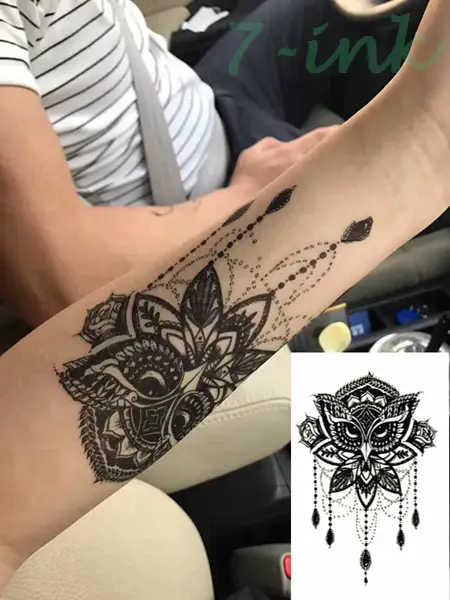 08 Tatouages Temporaires Imperméables Capteur De Rêves Hibou Mandala Sirène Fée Sceptre Transfert Deau Flash Faux Tatto Pour Femme Homme In