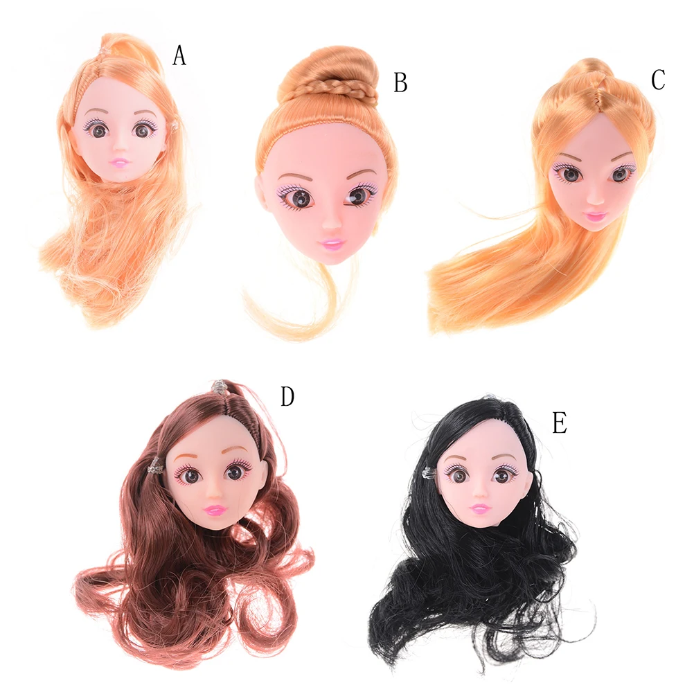1pcs 5 Styles Doll Head with Hair For Girl Doll Excellent Doll Head