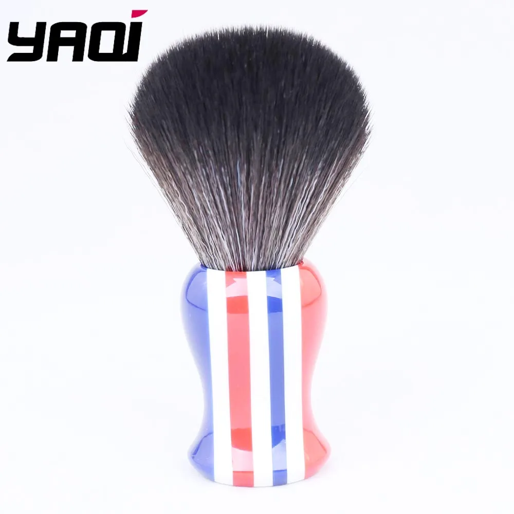 

24mm Black Synthetic Hair Knot Stripe Color Handle Shaving Brush for Men