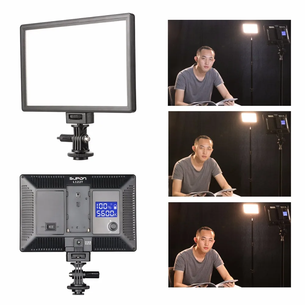  SUPON L122T 3300~5600K LED Lamp On-Camera Video Light Photography Studio Lighting for Photo youtube - 32897157627