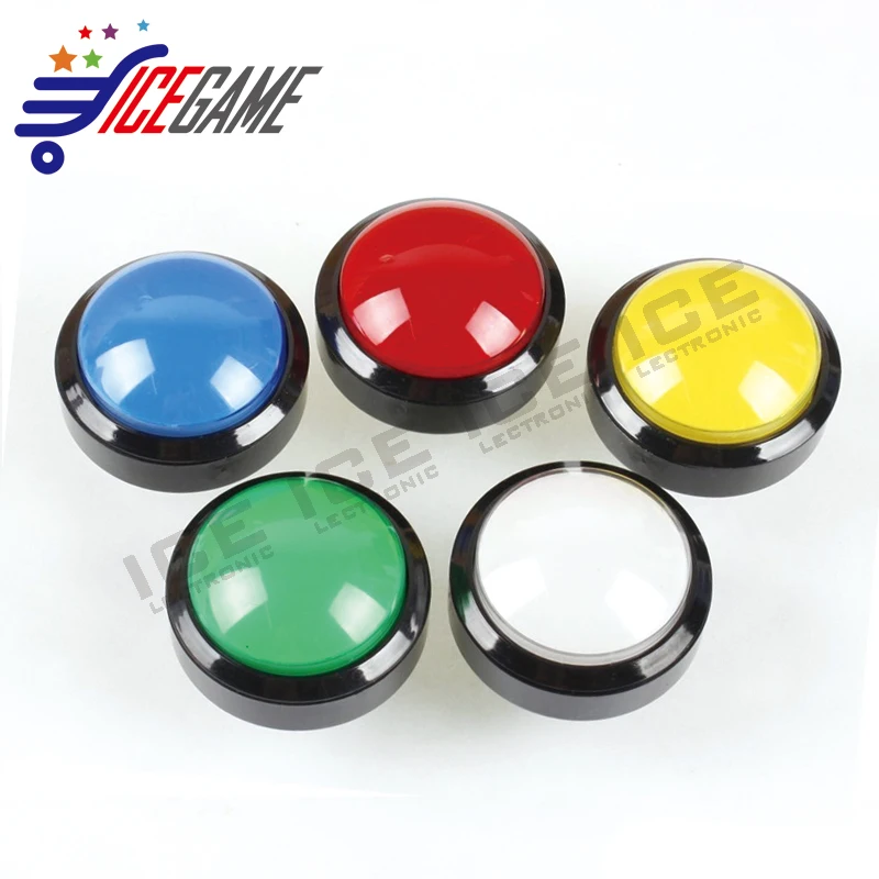 5pcs New 60mm Dome Shaped LED Illuminated Push Buttons For Arcade Coin Machine Operated Gamesin