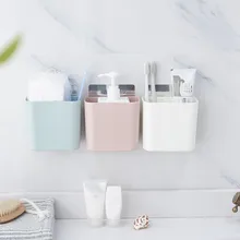Ящик для хранения дома Ванная комната настенная подставка для зубных щеток висит всасывания стены зубная паста расческа полка для хранения различных вещей Аксессуары для ванной комнаты