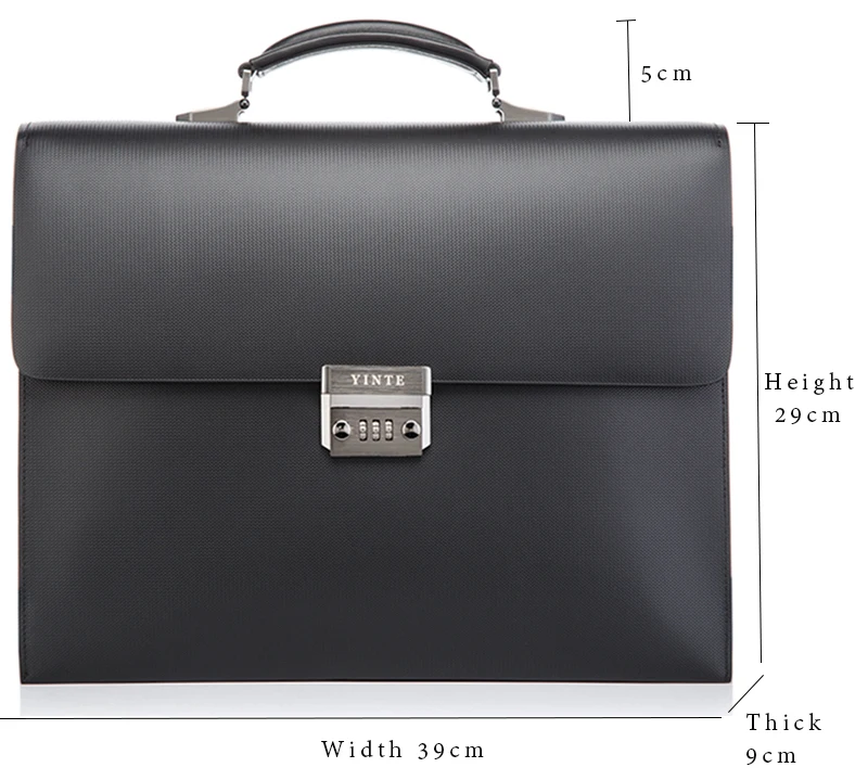 YINTE кожа Для мужчин Портфели Высокое качество известный черный Для Мужчин's портфели для ноутбуков Бизнес сумочка сумка Портфолио T8203-3