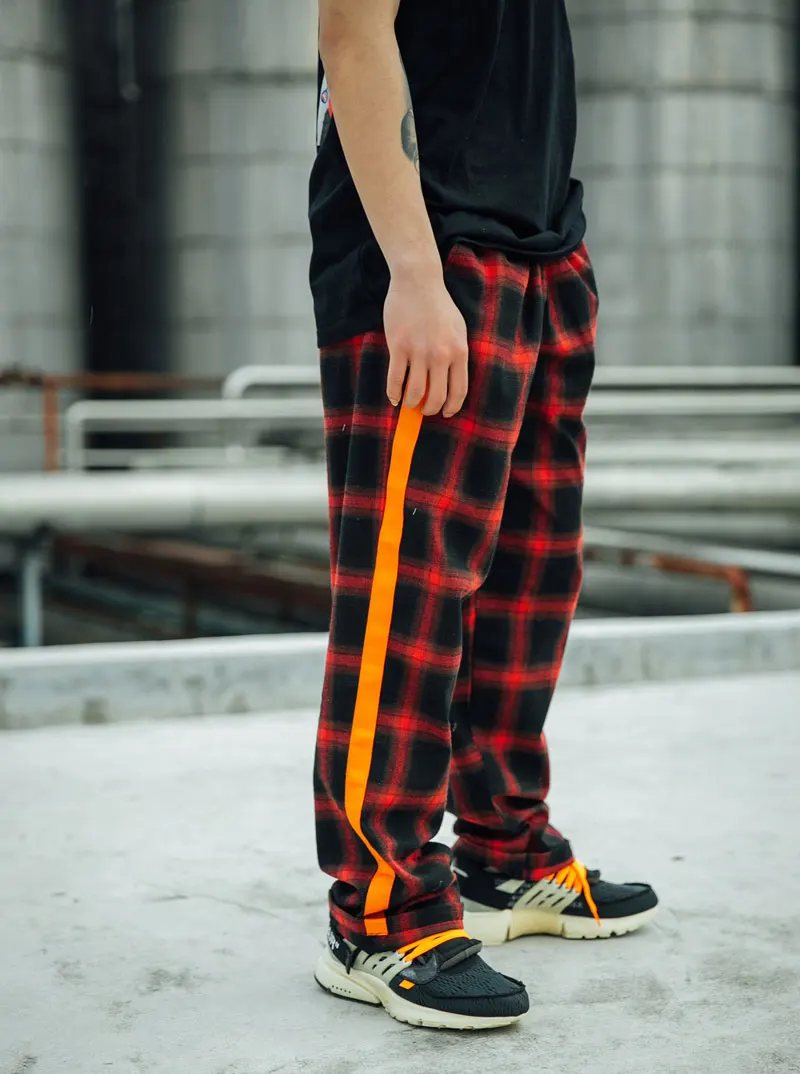 Side Ribbon Plaid Pants 2