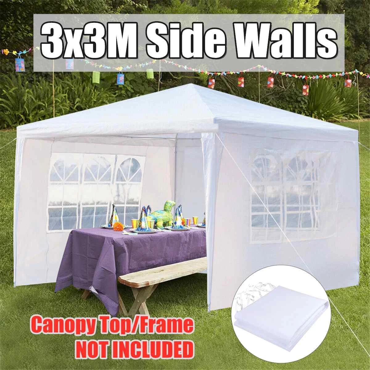 

Oxford Cloth Party Tent With Sides Waterproof Garden Patio Outdoor Canopy 3x3m Sun Wall Sunshade Shelter Tarp Sidewall Sunshade