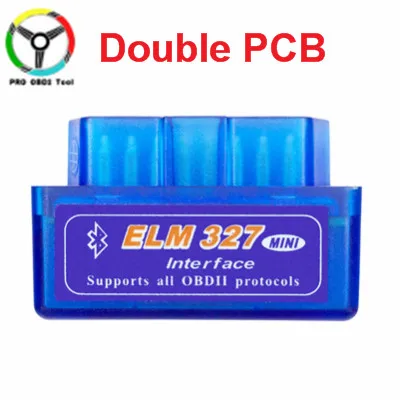 Супер Мини ELM327 Bluetooth V1.5 PIC18F25K80 чип с двойной печатной платой ELM 327 Автомобильный OBD2 диагностический инструмент работает на Android/PC - Цвет: Синий