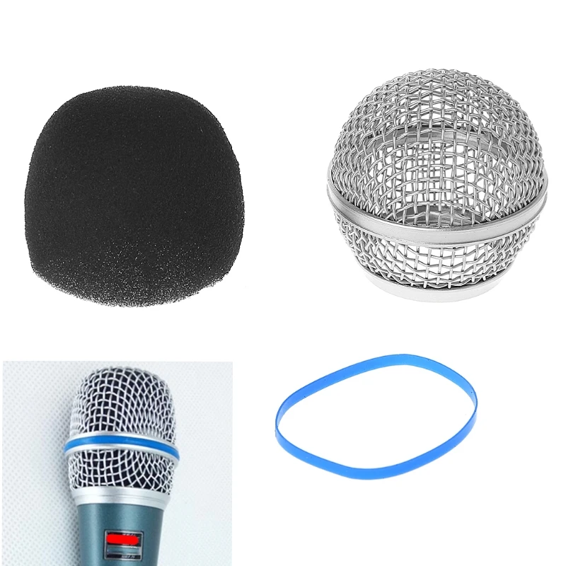 Замена синий стальной сетки Микрофон Гриль головка для Shure Beta57a/Beta87a/Beta 58A беспроводной микрофон и Проводные микрофоны