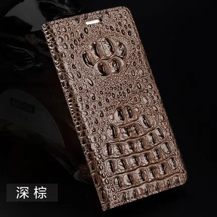 02-Deep brown Wangcangli Натуральная кожа флип чехол для телефона крокодил задней текстуры для LeEco Le X822 все-ручной работы чехол для телефона - Цвет: 02-Deep brown