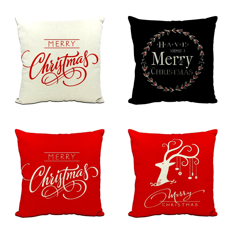 

Merry Christmas 2019 New Year Christmas Decorations for Home Linen Christmas tree Decoration Cushion Elk Noel Navidad Kerst