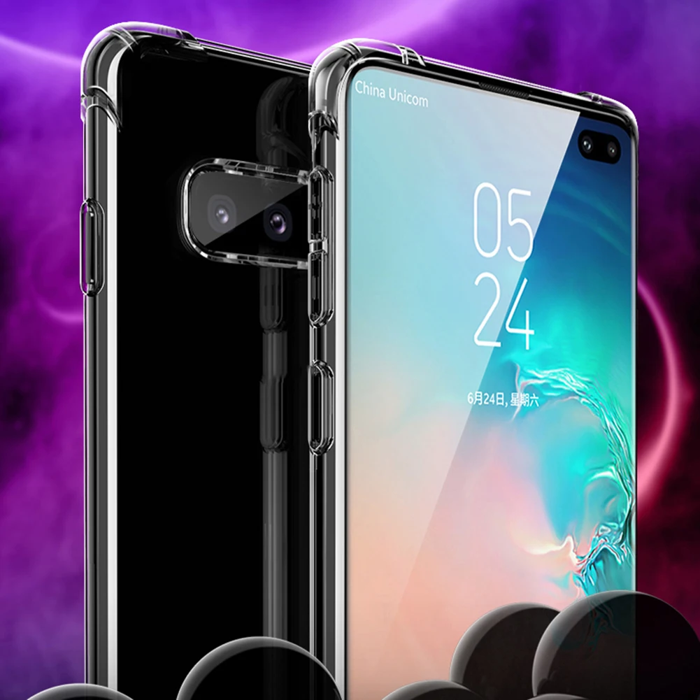 1 шт. для Samsung Note 9 S9/S9 Plus/S7/S8/S10/S10 Plus Мягкий противоударный силиконовый чехол
