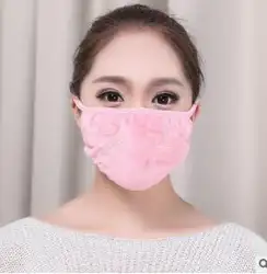 MS qiu dong сезон двойной утолщение теплые маски с вышивкой студентов езды Пылезащитная теплая хлопковая маска