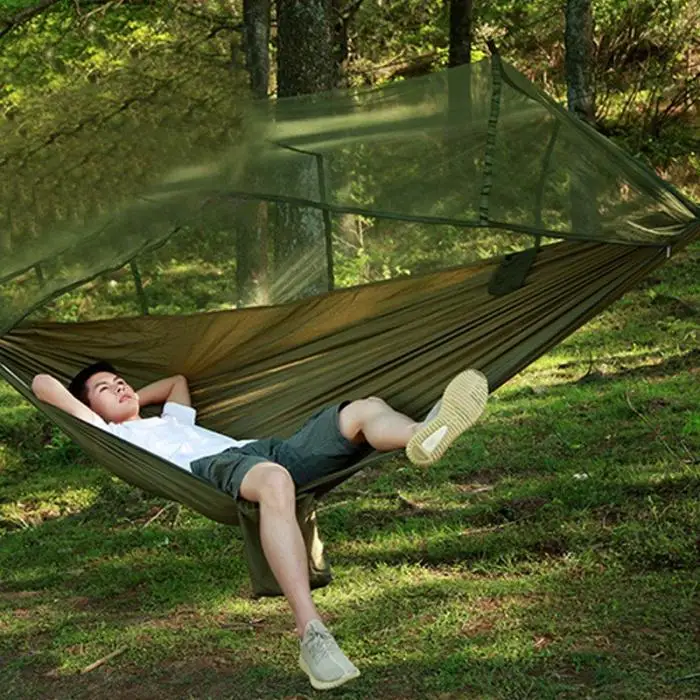 Сверхлегкий походный охотничий гамак с сеткой от насекомых Портативный 2 человек садовая подвесная кровать, палатка HYD88