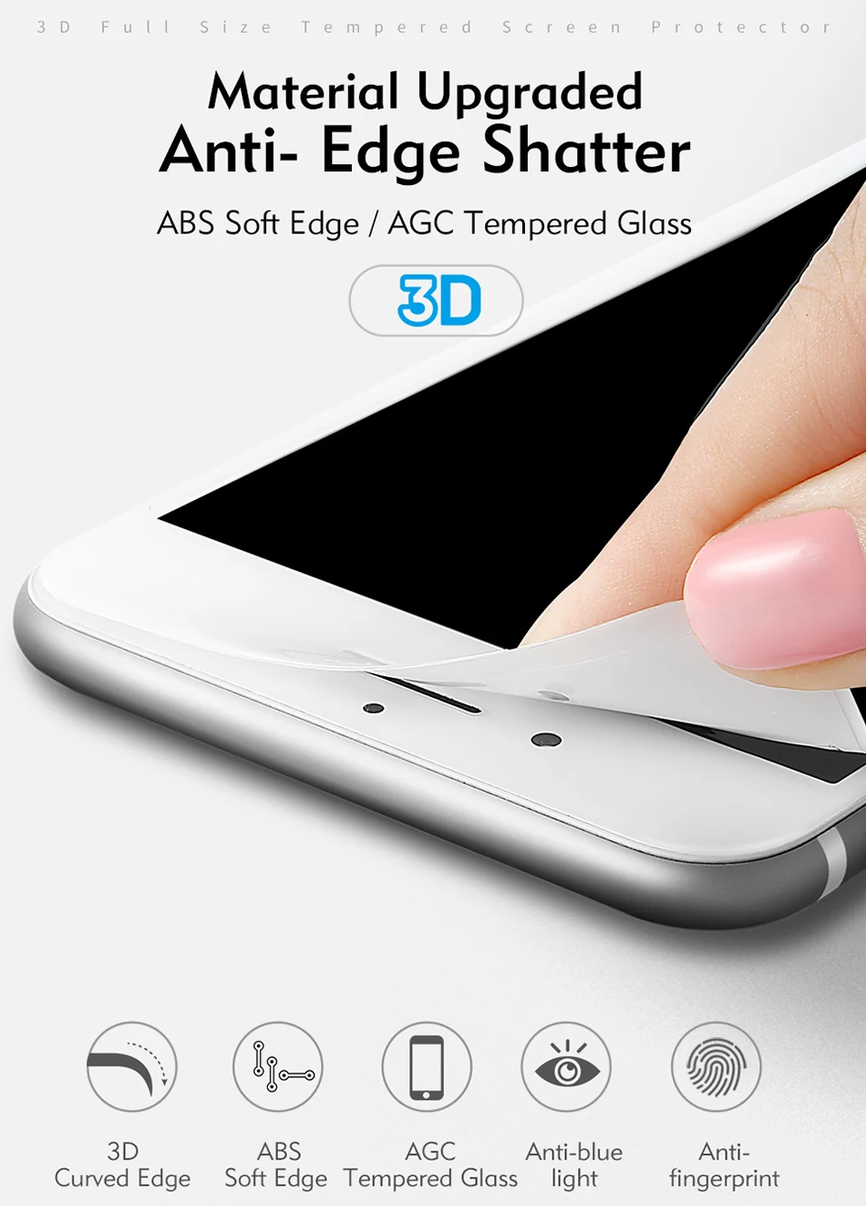 Benks 3D Tempered Glass Film For iPhone x xs Full Curved Screen Protector 0.23mm Cover Protection Front Film For iphone 8 Plus (2)