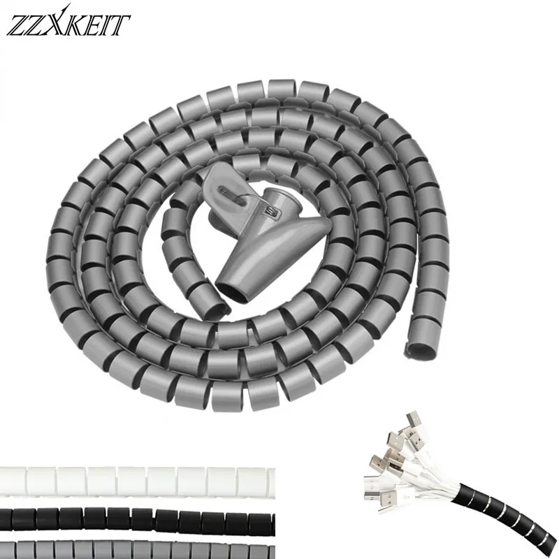 1Pc 4 Sizes New Spiral Tube Cable Organizer Wire Wrap Cord Protector Wire Storage Pipe Cable Winder Length 2M 1Pc 4 Sizes New Spiral Tube Cable Organizer Wire Wrap Cord Protector Wire Storage Pipe Cable Winder Length 2M