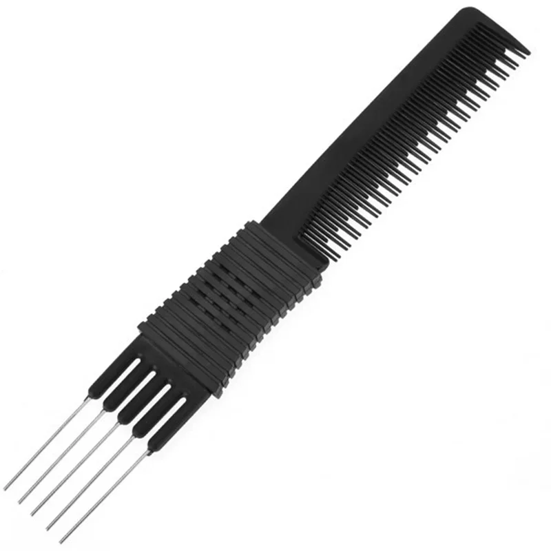 

Black Double ends 2 in 1 Use Plastic Metal Hair Brushes Comb Barber Salon Hairdressing Styling Tools Hair Combs High Quality