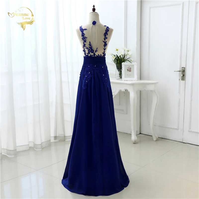 Elegant Chiffon Blue Long Evening Dress