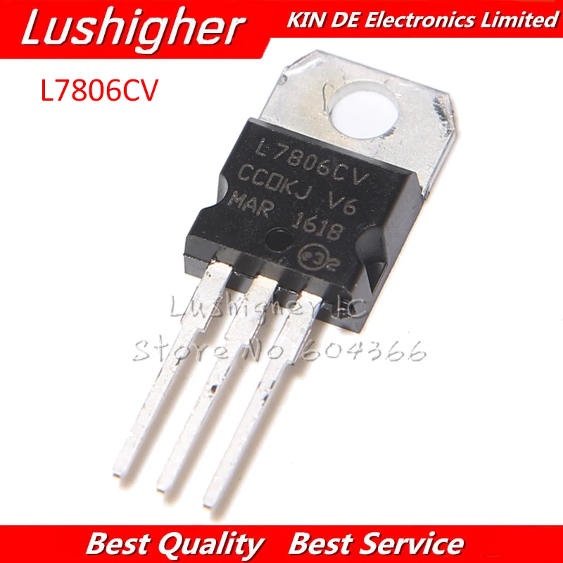 Трехконтактный регулятор напряжения L7806CV TO-220 LM7806 TO220 7806 L7806 10 шт. | Электронные