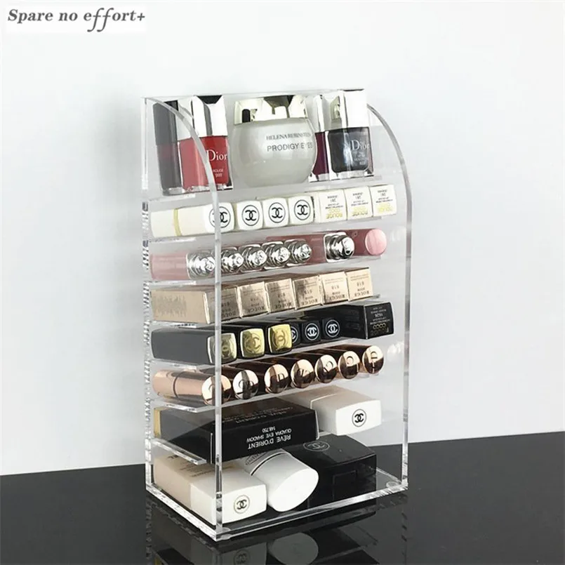 Organizador de maquillaje acrílico transparente lápiz labial esmalte de uñas soporte de escritorio Organizador de cosméticos caja de almacenamiento herramientas de maquillaje contenedor Organizador de maquillaje acrílico transparente lápiz labial esmalte de uñas soporte de escritorio Organizador de cosméticos caja de almacenamiento herramientas de maquillaje contenedor