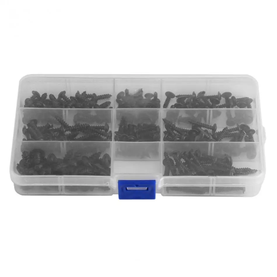

200Pcs Stainless Steel Round Head Self-tapping Screw Tools Accessories Set Screws Kit