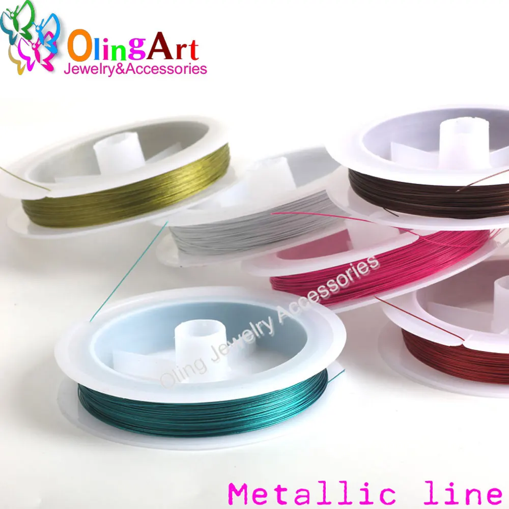 

OlingArt 60m*0.38mm 1/roll Enameled Tiger Tail Wire Ropes Accessories line multiple Colour DIY Bracelet necklace jewelry making