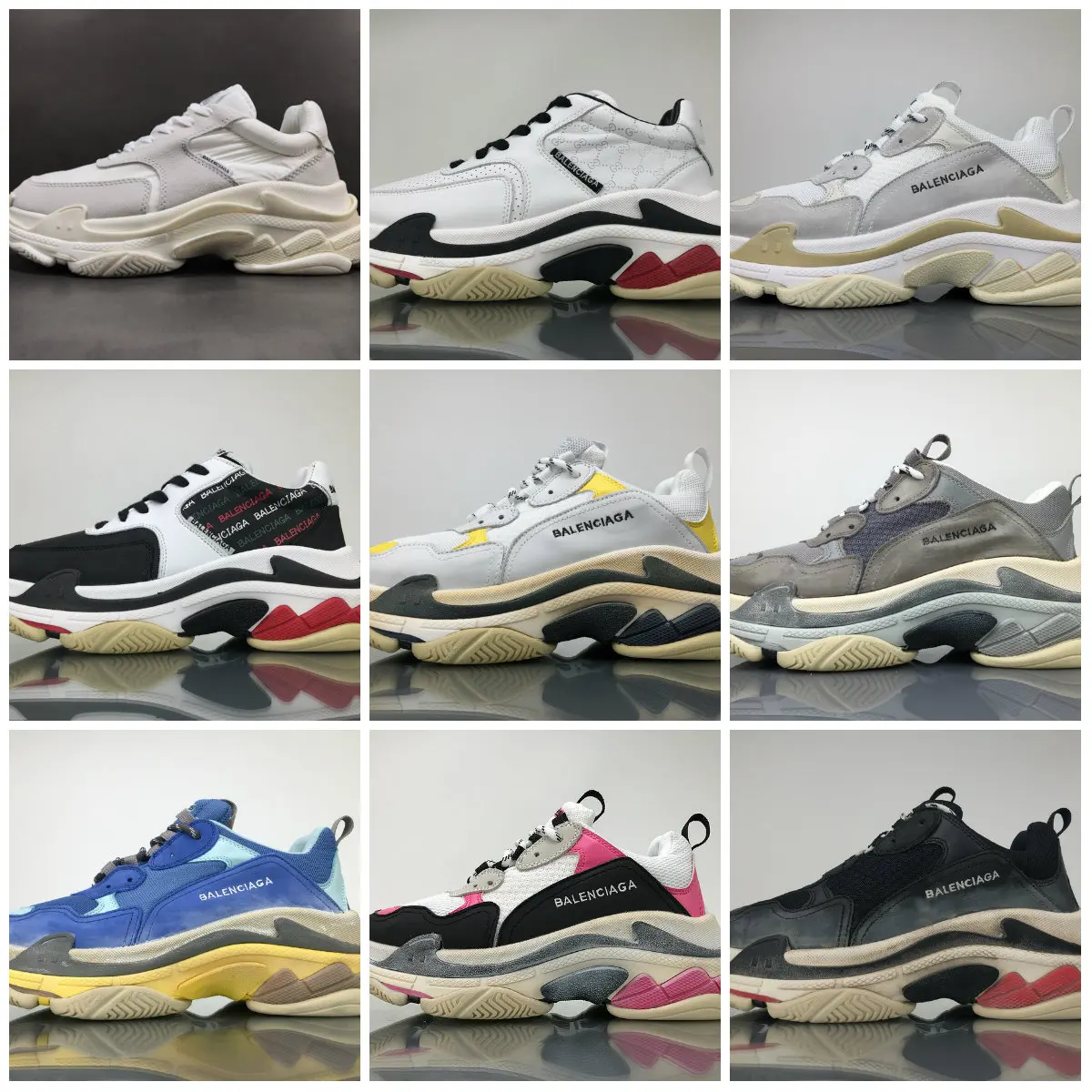 

2019 BALENCIAGAS TRIPLE S TRAINERS RARE EDITION hot sales MENs WOMENs DAD SHOES SNEAKERS old cleats