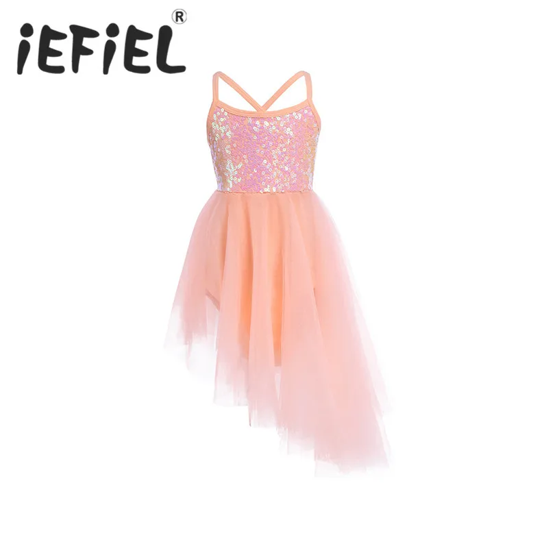 Iefiel/платье для девочек с блестками танцевальная одежда боди гимнастическое балетное трико платье-пачка из тюля балерина производительность для балета Танцы