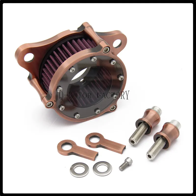 Motorcycle modified Bronze CNC aluminum vintage air intake filter cleaner for Harley Sportster XL 883/1200 2004