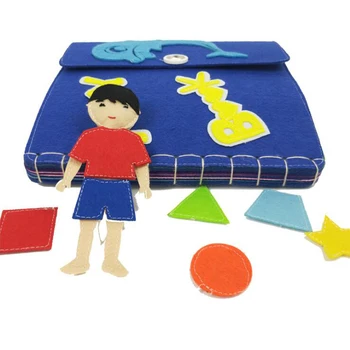 

Montessori baby early education book non-woven cloth diy material package manual stereo tearing not bad cloth book