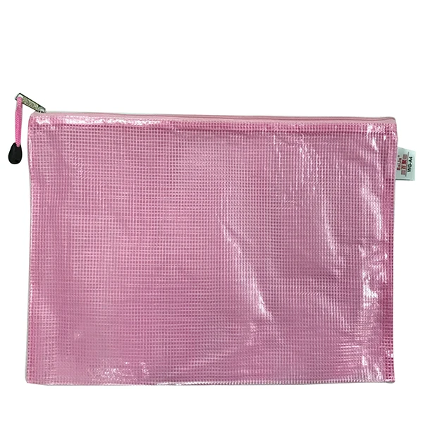 Бай Ju сетки на молнии офисная Сумка для документов мешок Студенческая сумка для канцелярских принадлежностей, A4 33*23 см розовый