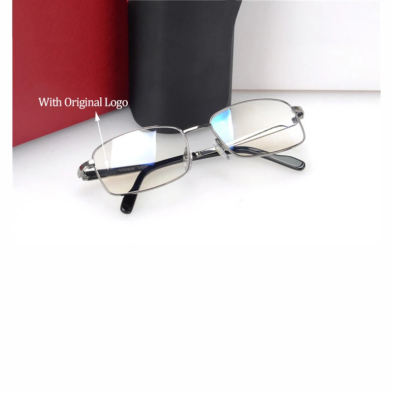 Титан Винтаж для мужчин Квадратный оптический модная оправа для очков дизайнер Ретро ясно очки оправы для очков с оригинальной коробке