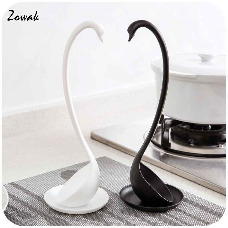 

Elegant Swan Soup Ladle Plastic Kitchen Spoon Stand Gift for Christmas Kitchenware With Holder Tray Dinnerware Long Handle Cook