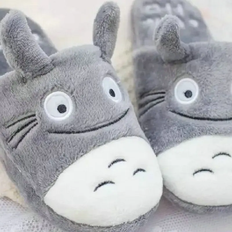 Totoro/милые женские/мужские домашние тапочки с котом из мультфильма; домашние тапочки для спальни; удобная теплая зимняя обувь