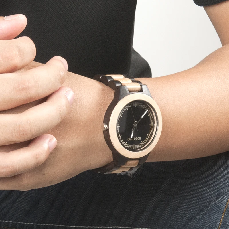 Luxury Men Wood Band Wrist Watches Japan Move' 2035 Quartz Watch Men's Top Gifts  relogio masculino (33)