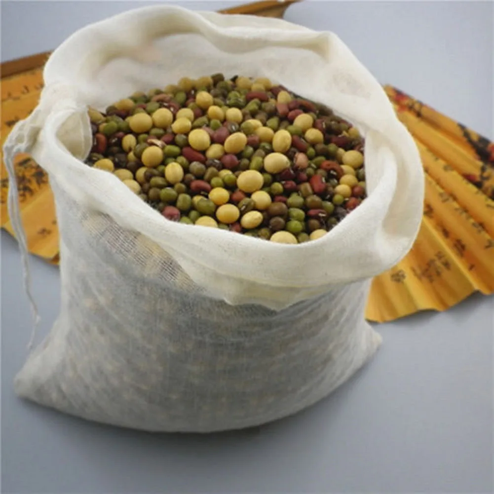 

Reusable Empty Tea Bags with Drawstring Cotton Soup Straining Herbs Bags Coffee Brew Soup Gravy Broth Stew Bags