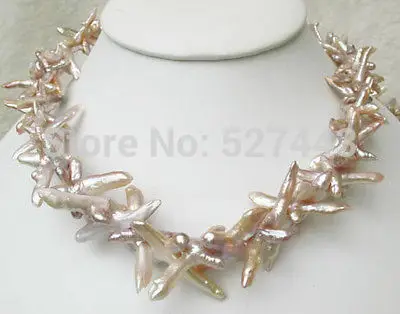 

Wholesale necklace lavender pearl 35mm cross biwa pearl beads