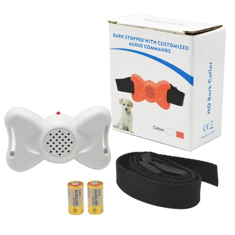 Adjustable Vibration Bark Collar dog training Bow Knot Shape Humane Anti Bark Control Training