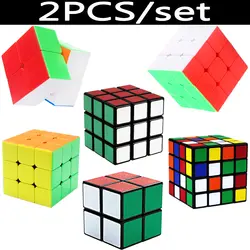 2 шт./компл./набор, магические кубики 2*2 3*3 4*4 ShengShou Professional speed Cube 2x2 3x3 4x4 Cubo Megico 2 шт., кубики-подставки в подарок